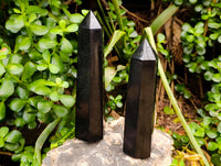 Polished Black Basalt Points x 3 From Madagascar