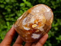 Polished Flower Agate Standing Free Forms x 2 From Antsahalova, Madagascar