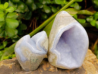 Polished Blue Lace Agate Standing Free Forms x 6 From Nsanje, Malawi