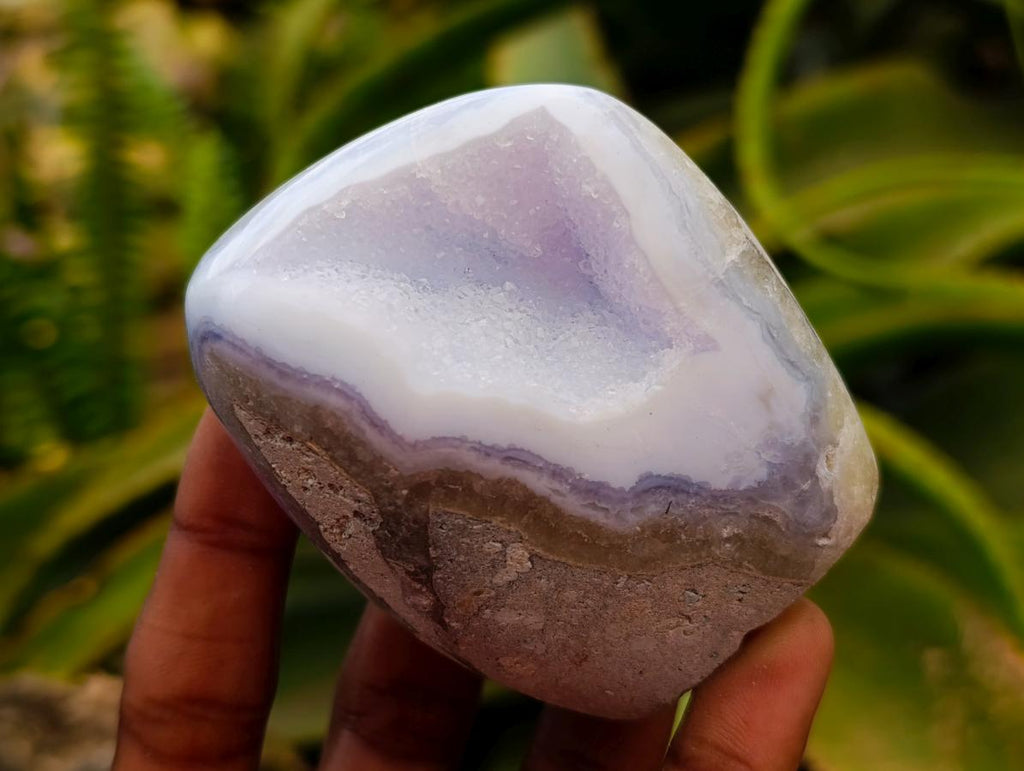 Polished Blue Lace Agate Standing Free Forms x 6 From Nsanje, Malawi