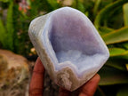Polished Blue Lace Agate Standing Free Forms x 6 From Nsanje, Malawi