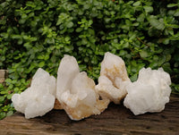 Natural Candle Quartz Clusters x 4 From Antsirabe, Madagascar