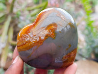 Polished Polychrome Jasper Hearts x 5 From NW Coast, Madagascar