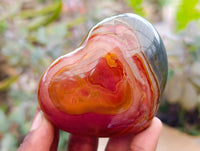 Polished Polychrome Jasper Hearts x 5 From NW Coast, Madagascar