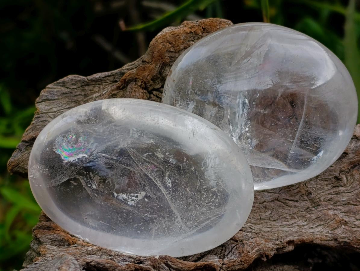 Polished Rock Crystal Galets x 12 From Amoron’i Mania Madagascar