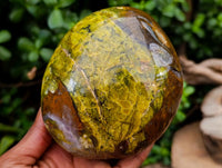 Polished Green Opal Standing Free Forms x 2 From Betroka, Madagascar