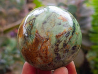 Polished Green Chrysoprase Spheres x 6 From Ambatondrazaka, Madagascar