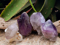 Natural Window Amethyst Crystals x 4 From Akansobe, Madagascar