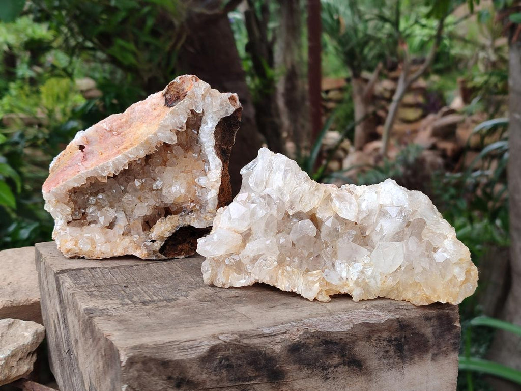 Natural Limonite Quartz Clusters x 4 From Solwezi, Zambia