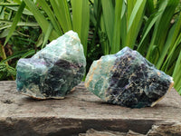 Natural Watermelon Fluorite Cobbed Specimens x 2 From Uis, Namibia