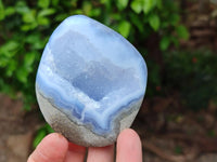 Polished Blue Lace Agate Free Forms x 7 From Nsanje, Malawi