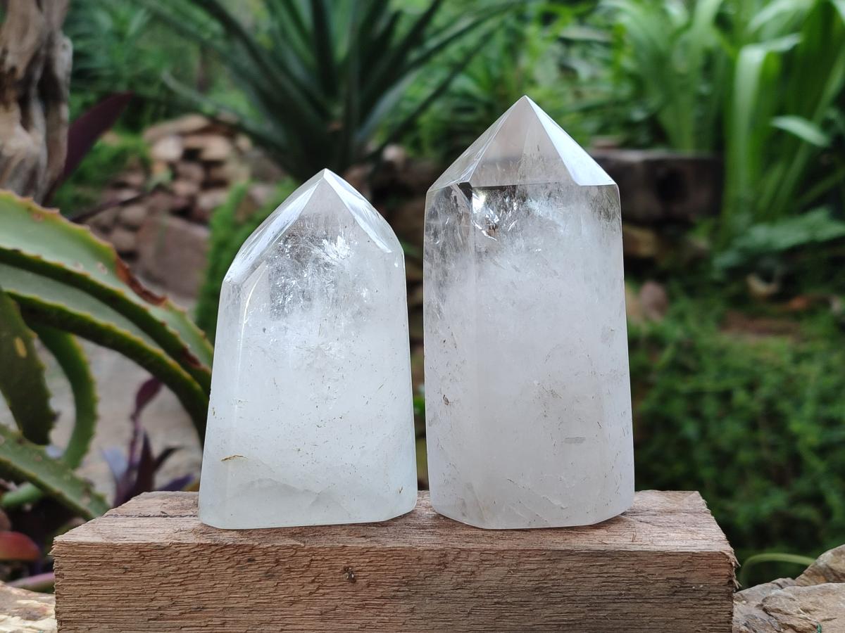 Polished Clear Quartz Crystals x 6 From Madagascar