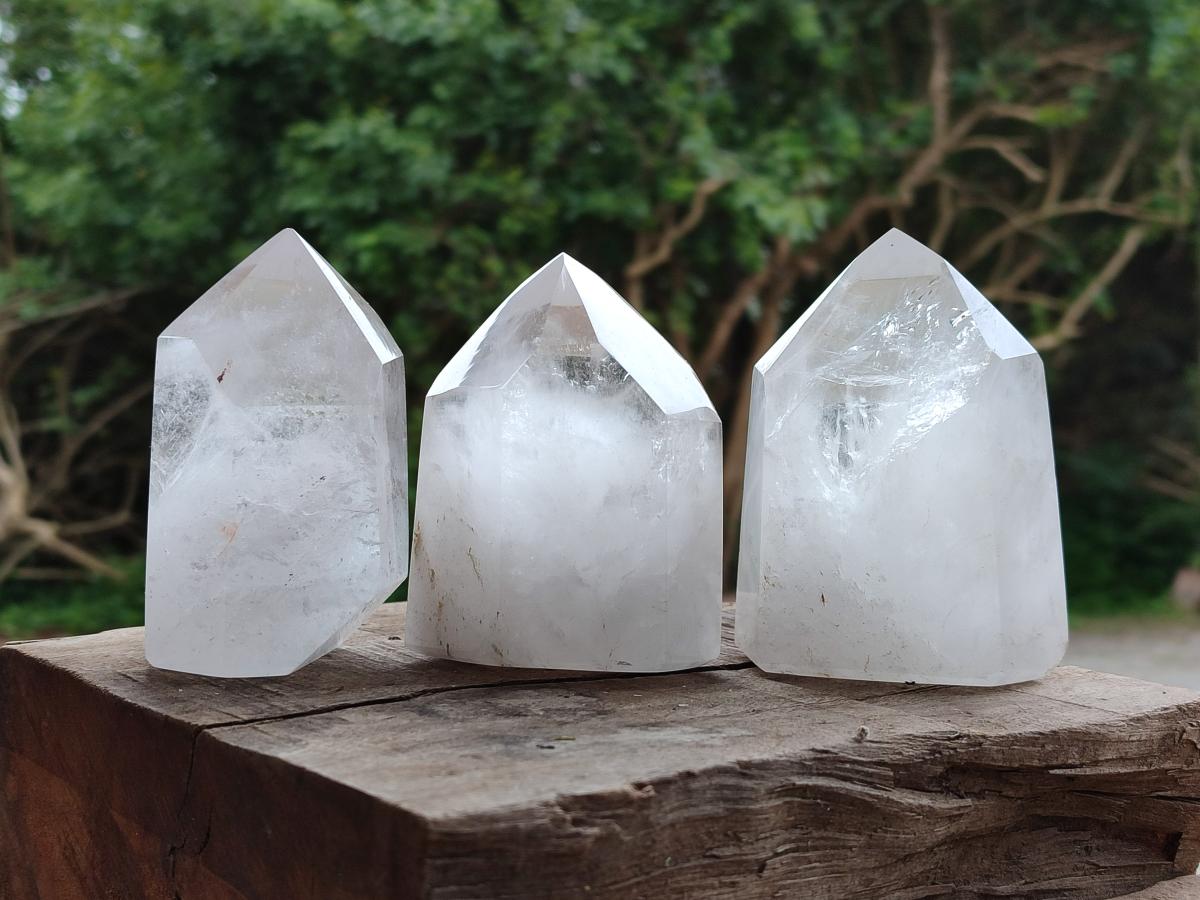 Polished Clear Quartz Crystals x 6 From Madagascar