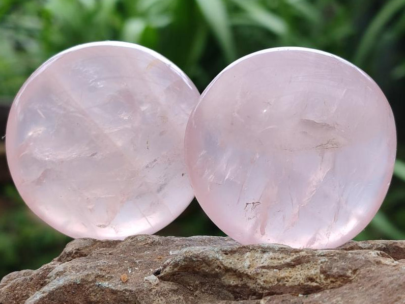 Polished Rose Quartz Palm Stones x 12 From Madagascar