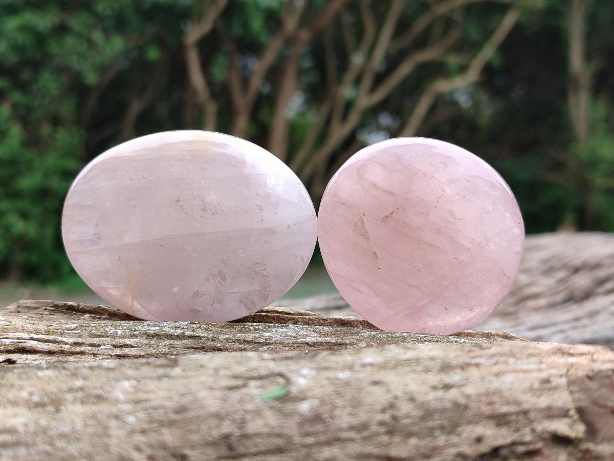 Polished Rose Quartz Palm Stones x 12 From Madagascar