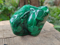Polished Flower Banded Malachite Free Forms x 4 From Congo