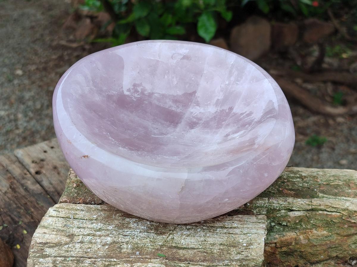 Polished Gemmy Rose Quartz Bowl x 1 From Madagascar
