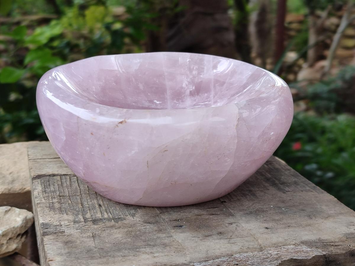 Polished Gemmy Rose Quartz Bowl x 1 From Madagascar