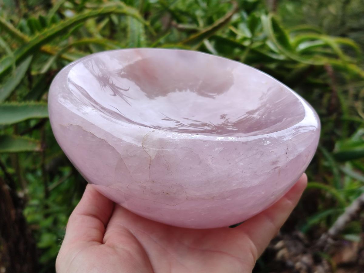 Polished Gemmy Rose Quartz Bowl x 1 From Madagascar