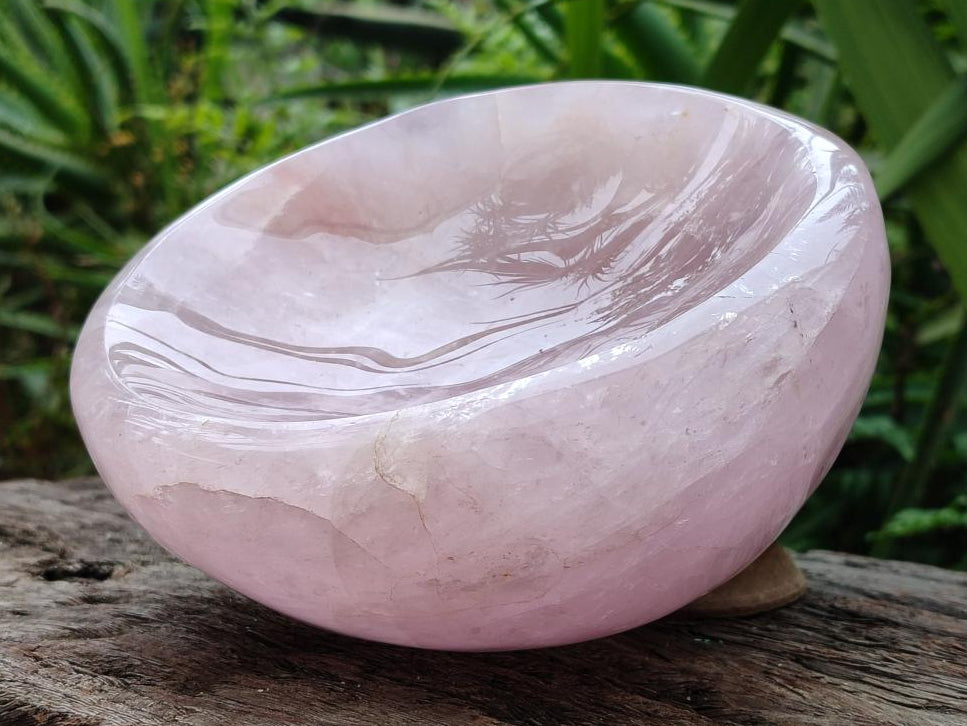 Polished Gemmy Rose Quartz Bowl x 1 From Madagascar