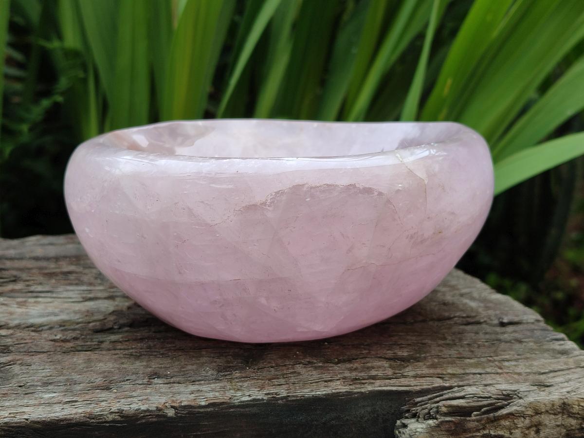 Polished Gemmy Rose Quartz Bowl x 1 From Madagascar