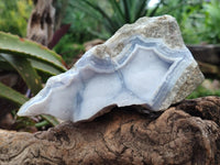 Natural Blue Lace Agate Geode Specimens x 2 From Nsanje, Malawi