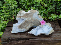 Natural Blue Lace Agate Geode Specimens x 2 From Nsanje, Malawi