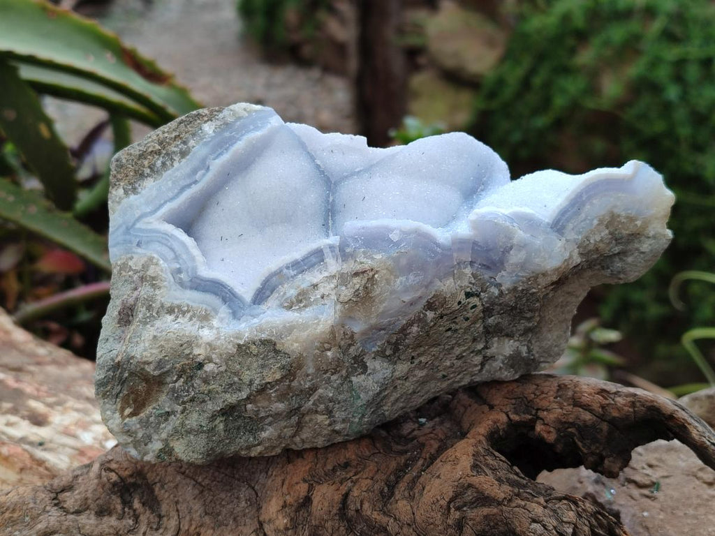 Natural Blue Lace Agate Geode Specimens x 2 From Nsanje, Malawi