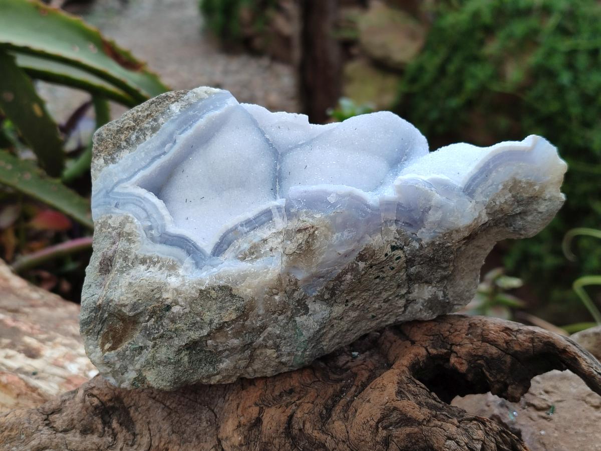 Natural Blue Lace Agate Geode Specimens x 2 From Nsanje, Malawi