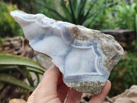 Natural Blue Lace Agate Geode Specimens x 2 From Nsanje, Malawi