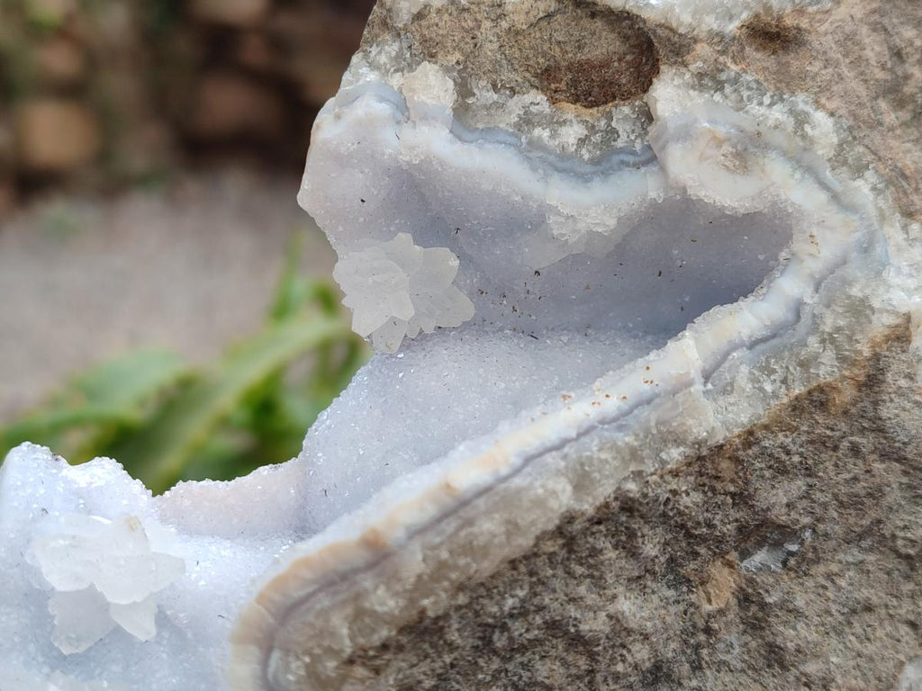 Natural Blue Lace Agate Geode Specimens x 2 From Nsanje, Malawi