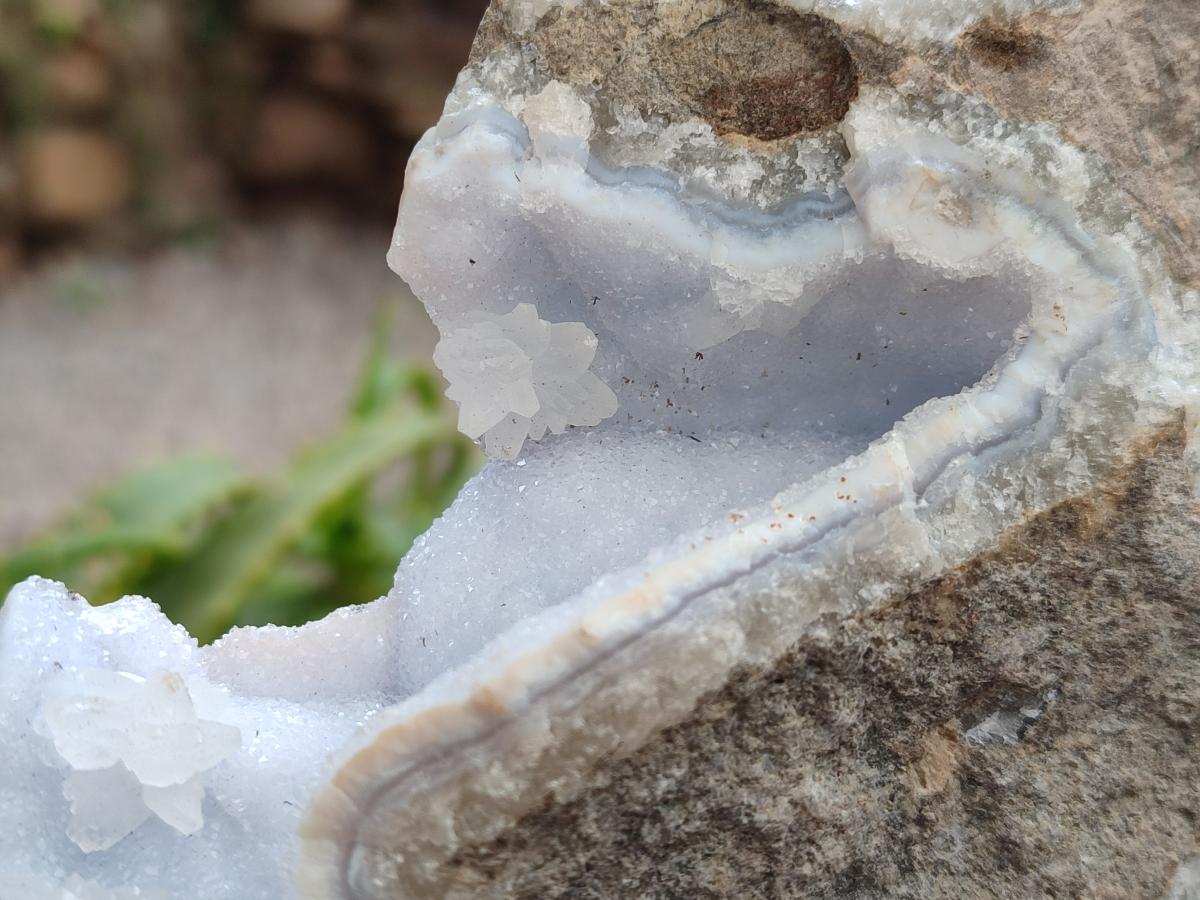 Natural Blue Lace Agate Geode Specimens x 2 From Nsanje, Malawi