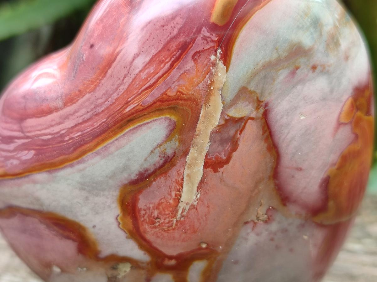 Polished Polychrome Jasper Hearts x 5 From NW Coast, Madagascar