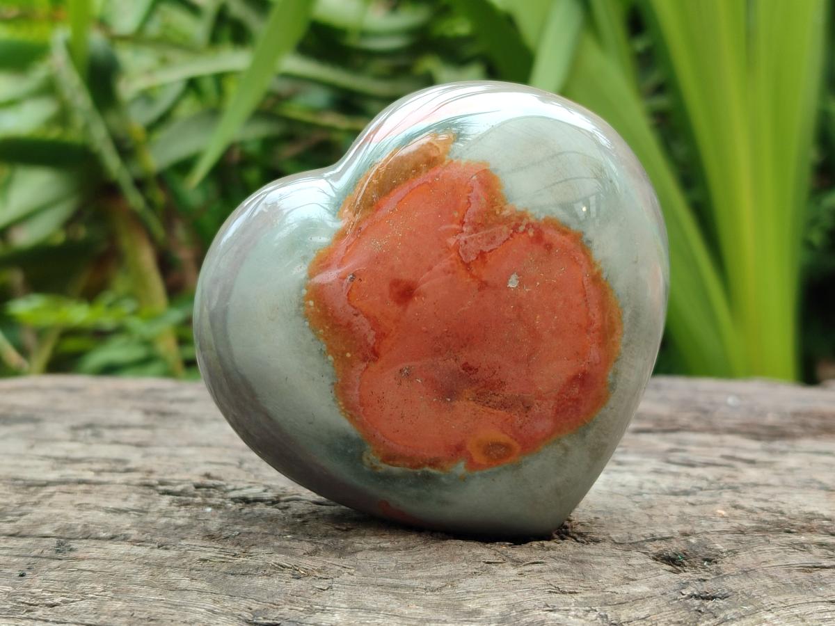 Polished Polychrome Jasper Hearts x 5 From NW Coast, Madagascar