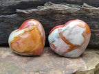 Polished Polychrome Jasper Hearts x 5 From NW Coast, Madagascar
