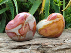 Polished Polychrome Jasper Hearts x 5 From NW Coast, Madagascar