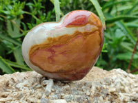 Polished Polychrome Jasper Hearts x 5 From NW Coast, Madagascar