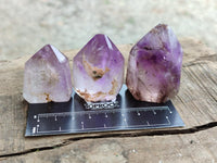 Polished Smokey Window Amethyst Crystals x 12 From Akansobe, Madagascar