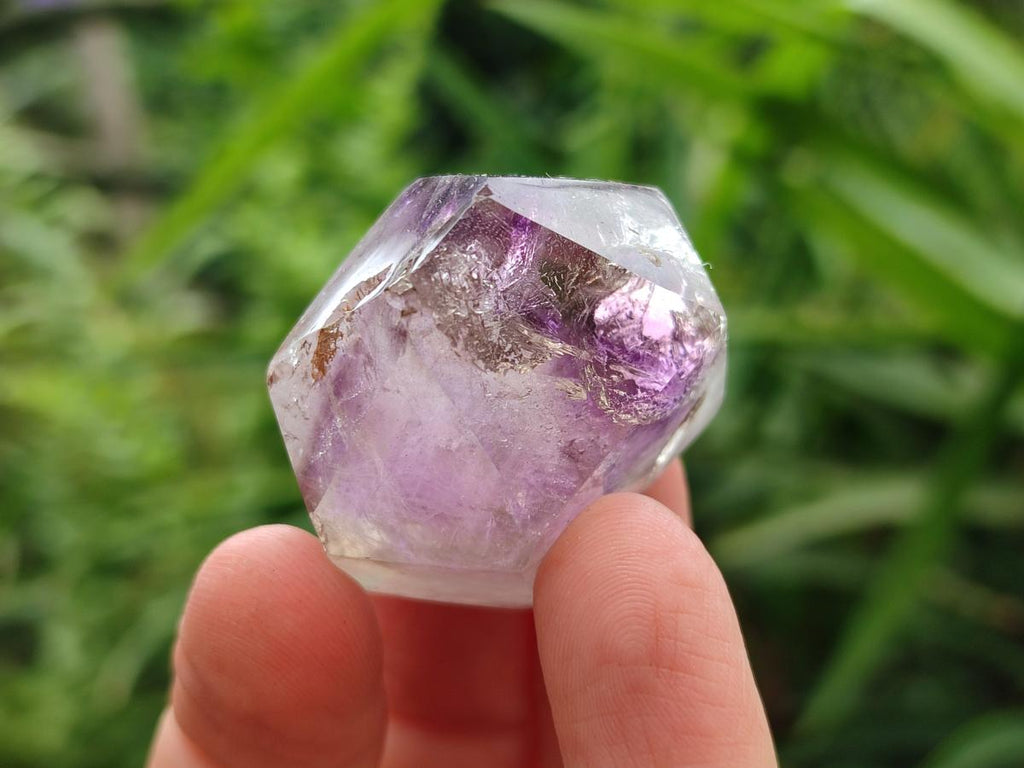 Polished Smokey Window Amethyst Crystals x 12 From Akansobe, Madagascar