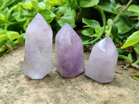 Polished Smokey Window Amethyst Crystals x 12 From Akansobe, Madagascar