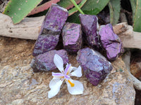 Natural Metallic Purpurite Specimens x 7 From Erongo, Namibia
