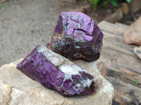 Natural Metallic Purpurite Specimens x 7 From Erongo, Namibia