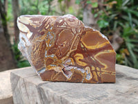 Polished On One Side Nguni Jasper Slices x 3 From Northern Cape, South Africa