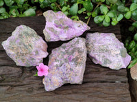 Natural Stichtite Cobbed Specimens x 4 From Barberton, South Africa