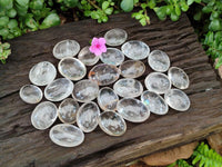 Polished Clear Quartz Crystal Galets x 35 From Madagascar