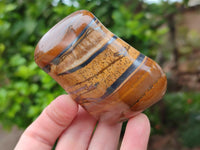 Polished Jumbo Golden Tigers Eye with Banded Iron Stone Free Forms x 5 From Prieska, South Africa