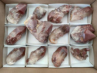 Natural Red Hematoid Quartz Crystals and Clusters x 12 From Karoi, Zimbabwe