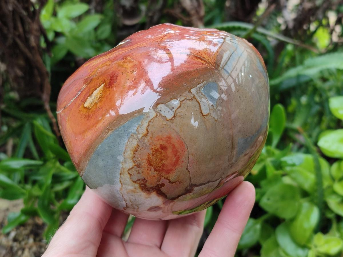Polished On One Side Polychrome Jasper Nodules x 2 From NW Coast, Madagascar
