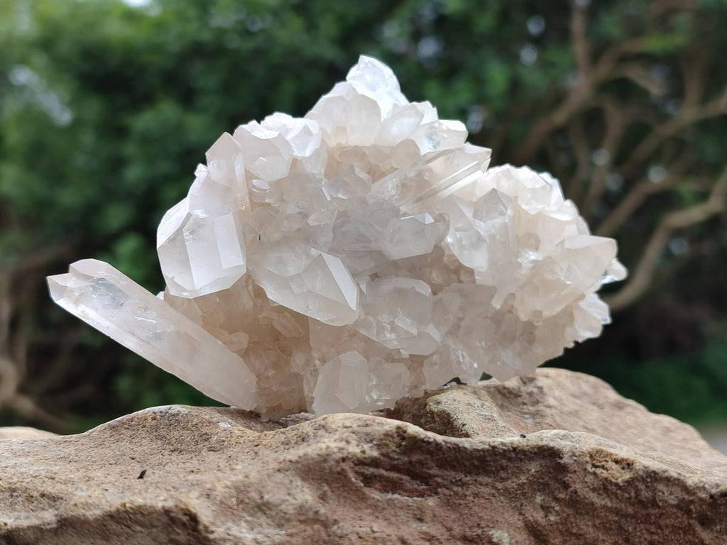Natural Mixed Clear and Milky Quartz Clusters x 3 From Madagascar