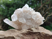 Natural Mixed Clear and Milky Quartz Clusters x 3 From Madagascar